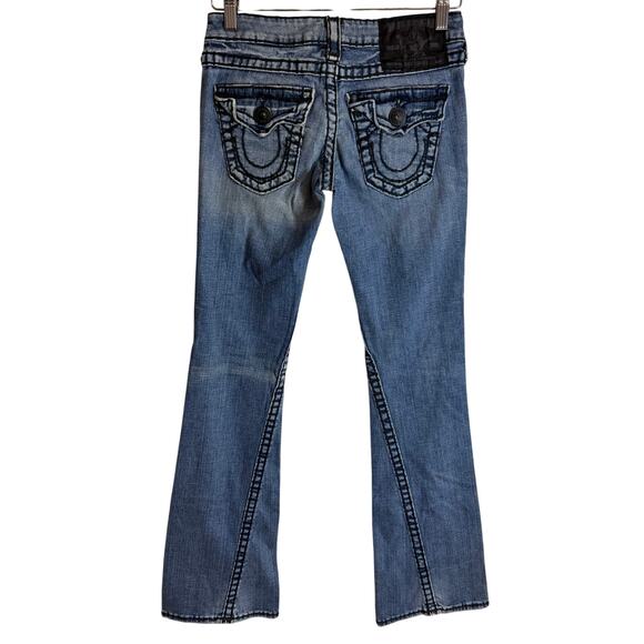 True Religion Joey Super T Flare Jeans Womens Size 25 USA Made Low Rise Bootcut - Picture 6 of 12